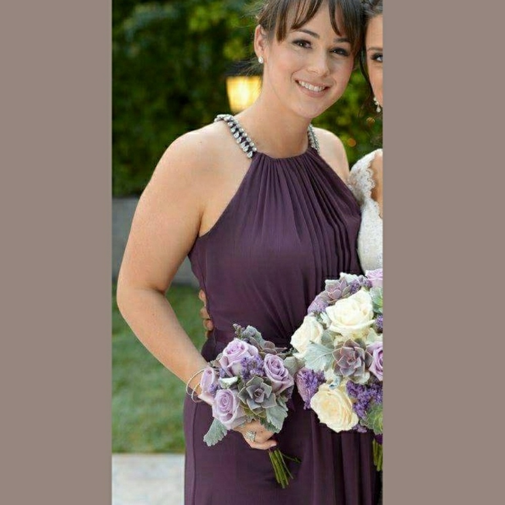 David's Bridal Plum Bridesmaids Dress Size 10